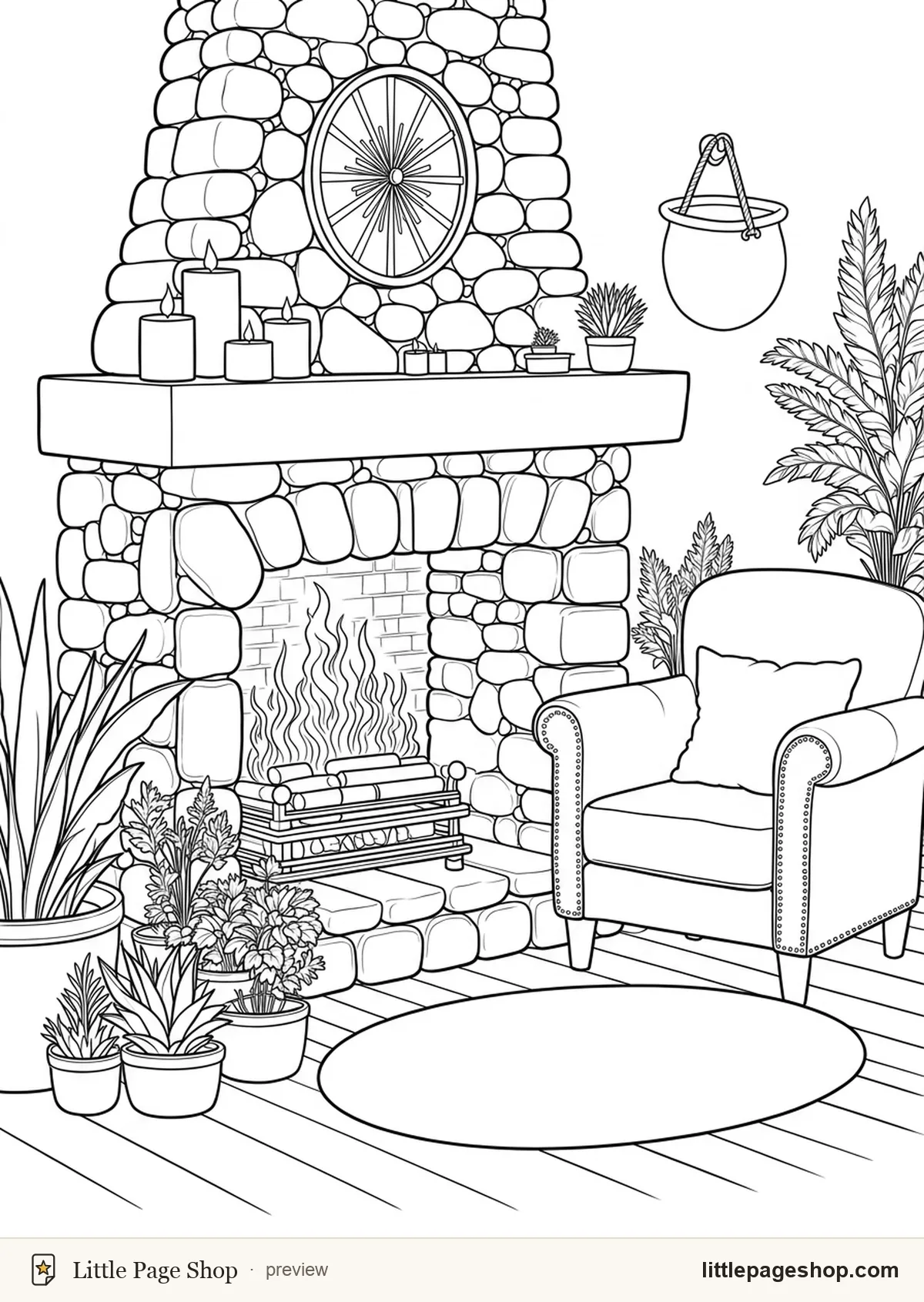 Hearth & Home — coloring page 1 preview