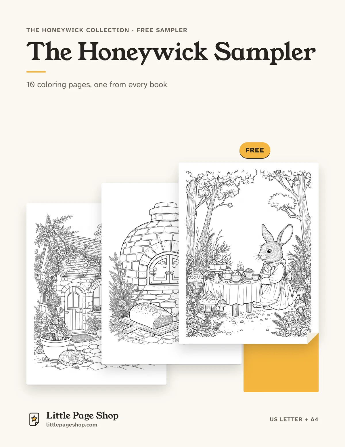 The Honeywick Sampler — ten free printable coloring pages