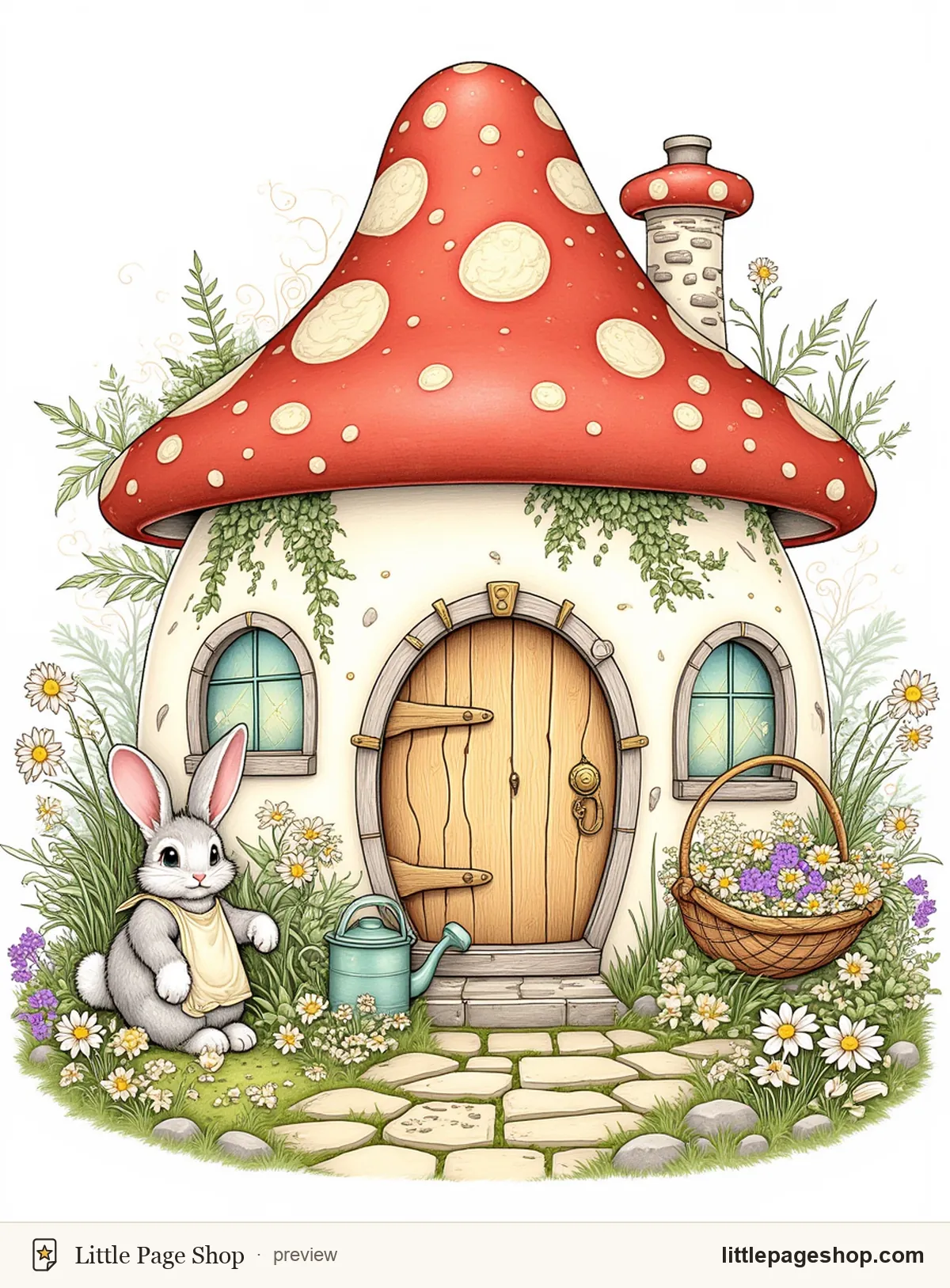 Mushroom Cottages & Forest Friends — color reference guide sample