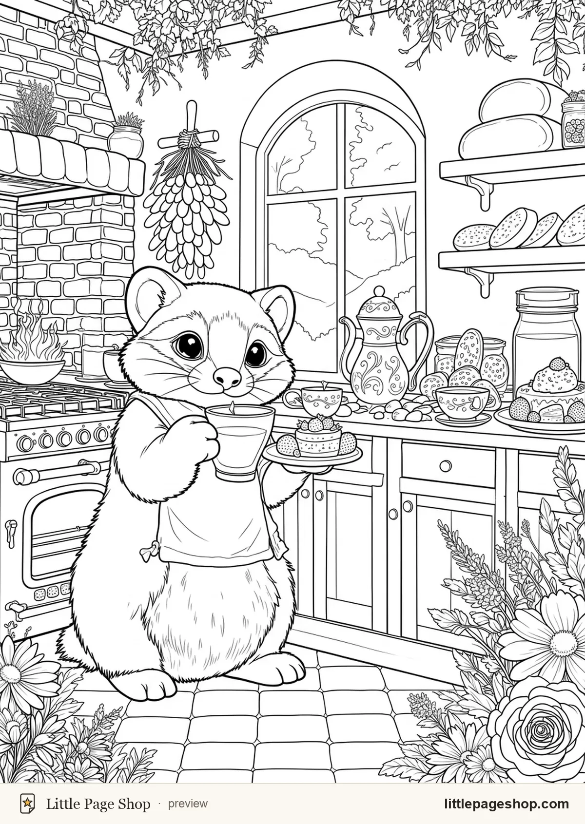 Teatime in the Hollow — coloring page 7 preview