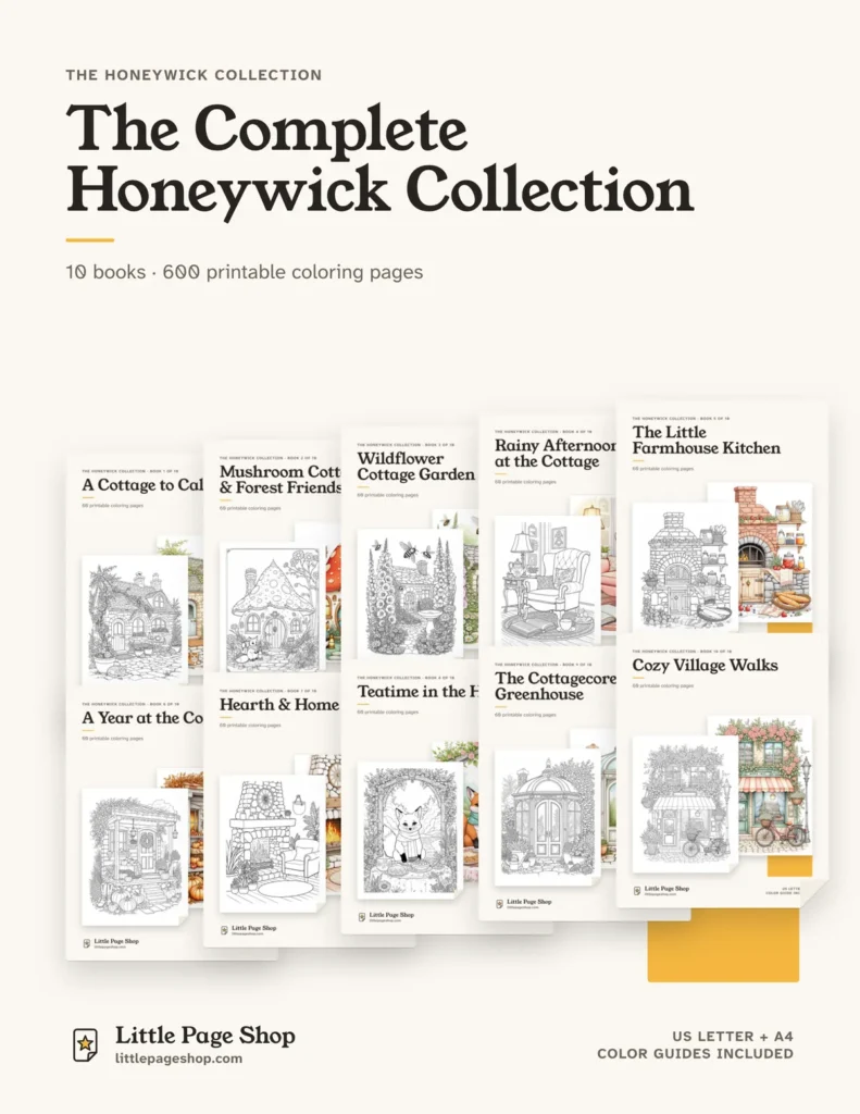 The Complete Honeywick Collection — printable coloring book bundle