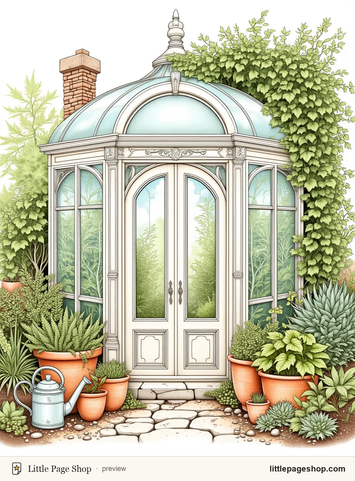 The Cottagecore Greenhouse — color reference guide sample