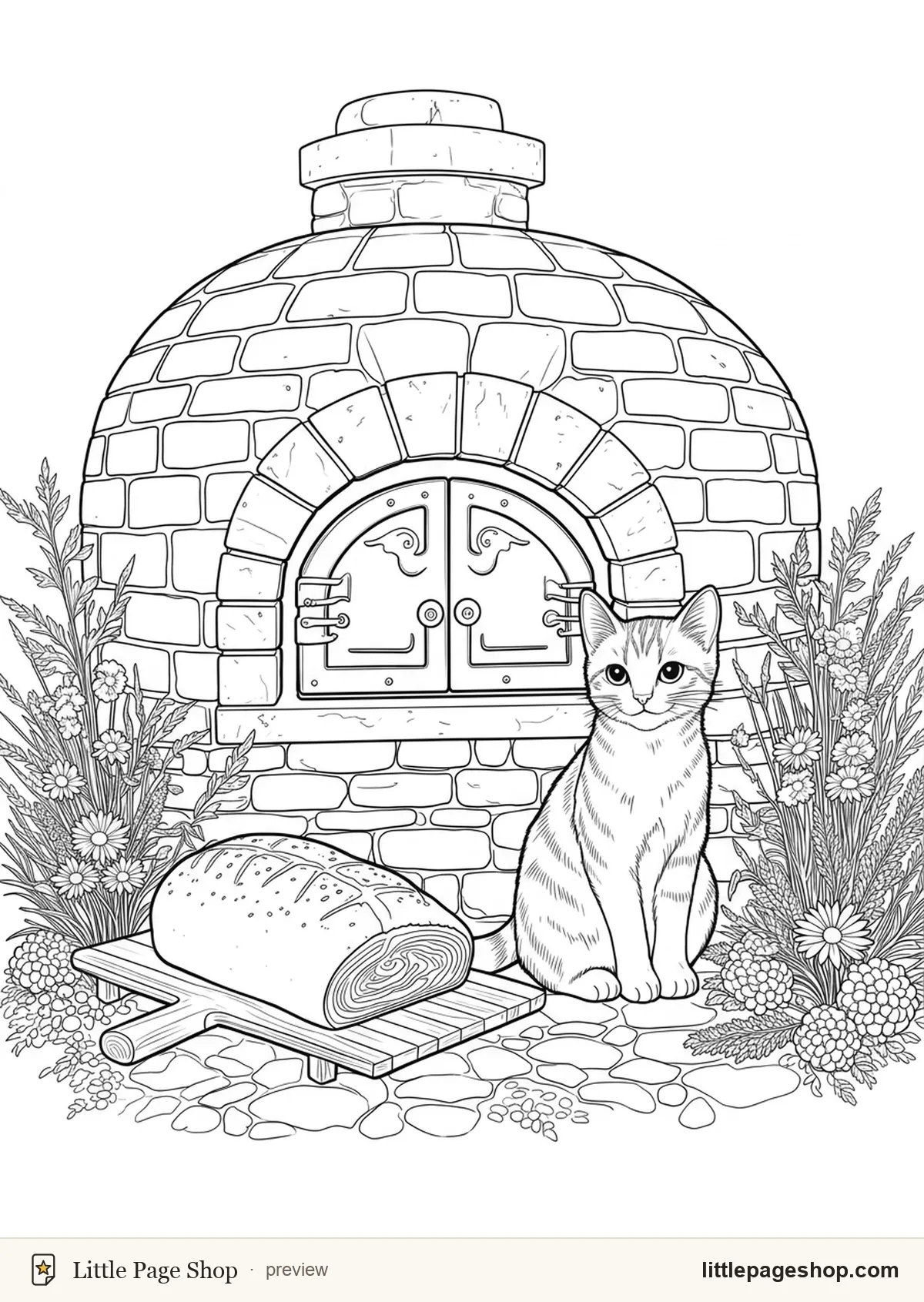 The Little Farmhouse Kitchen — coloring page 1 preview