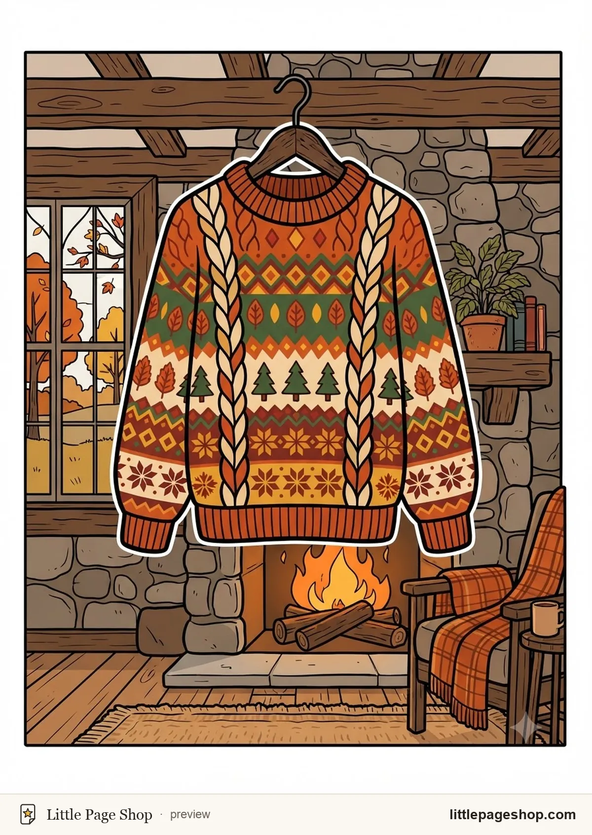 Autumn Leaves & Pumpkins — color reference guide sample