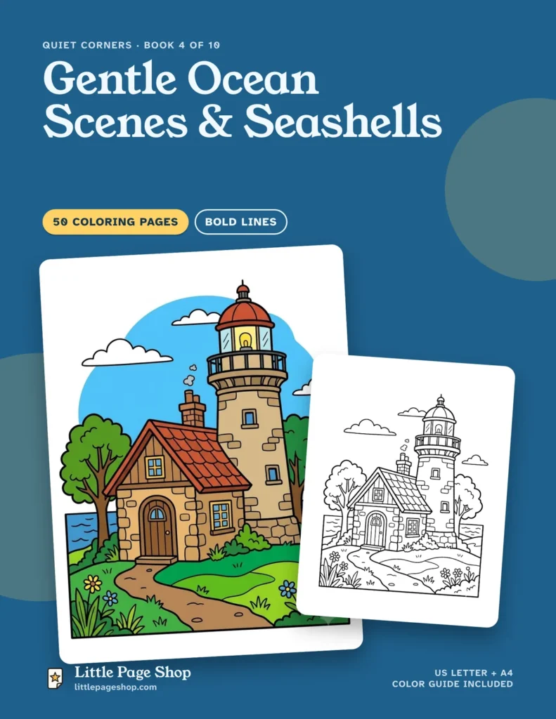 Gentle Ocean Scenes & Seashells — cover