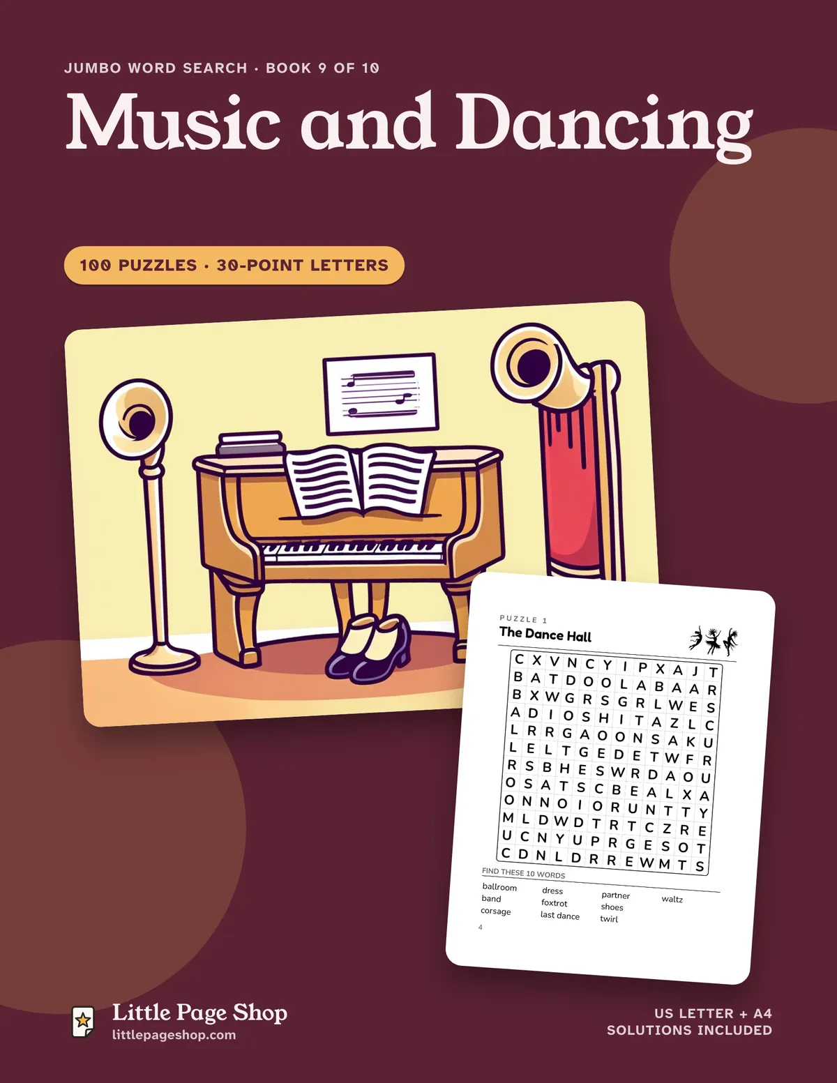 Jumbo Word Search: Music and Dancing — cover