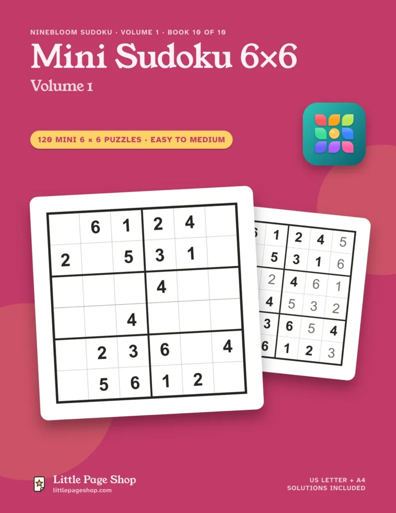 Mini Sudoku 6×6, Volume 1 — cover