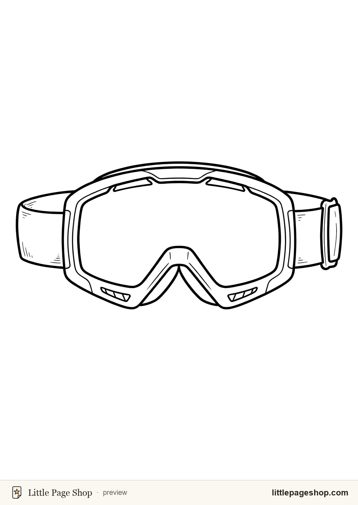 Mitten & Mug — coloring page 19: A large pair of snow goggles
