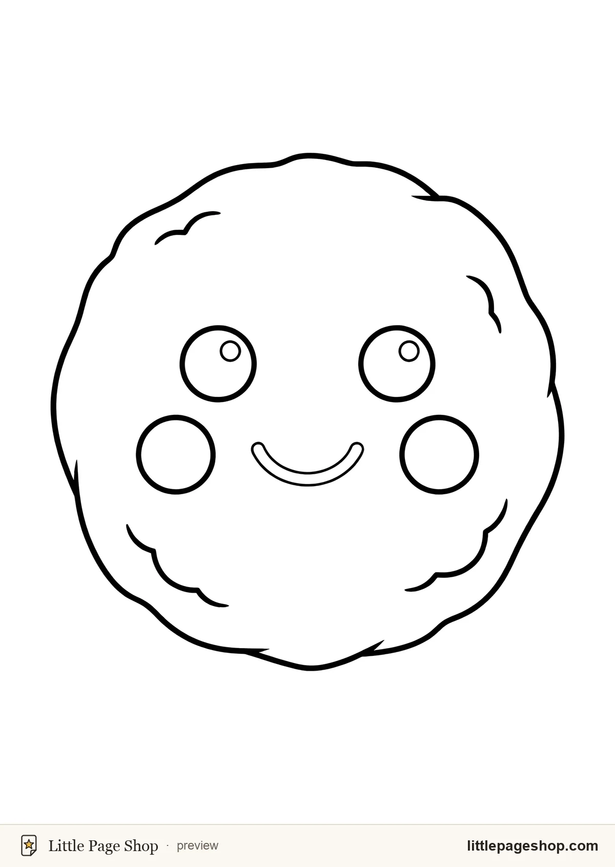 Mitten & Mug — coloring page 25: A very large snowball with a face
