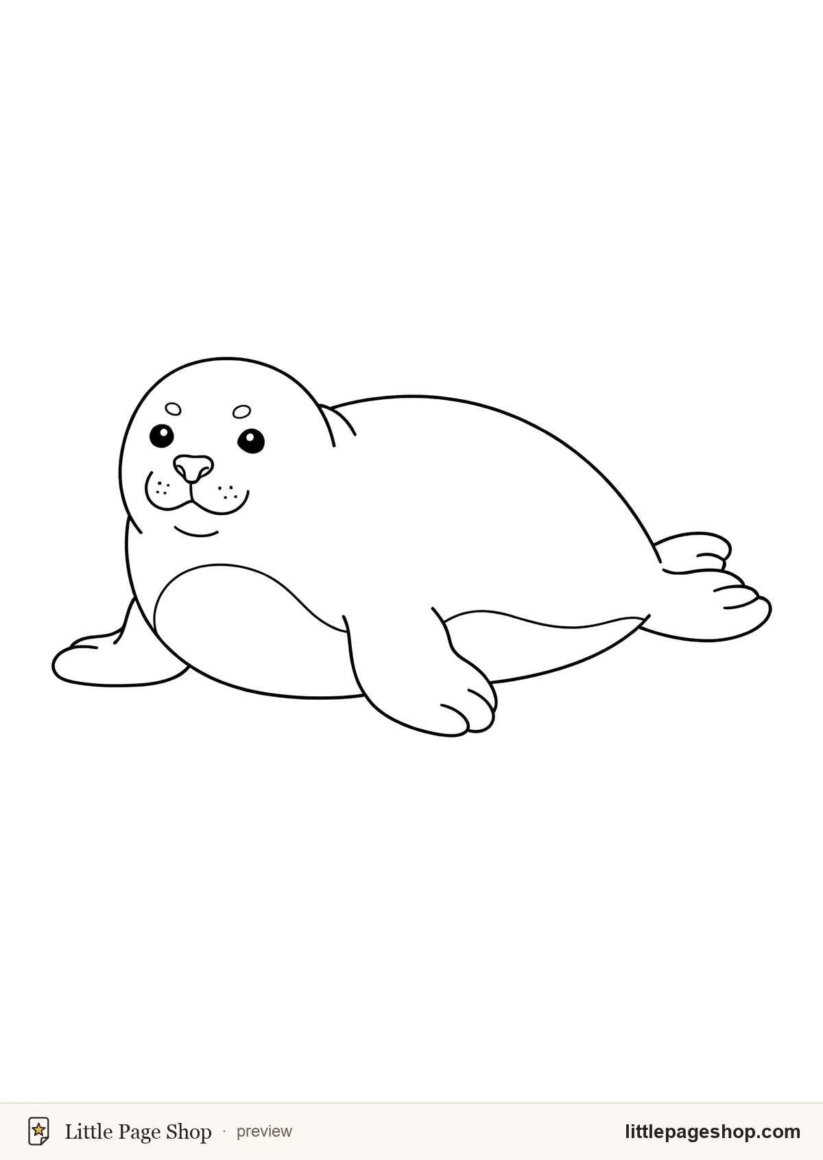 Mitten & Mug — coloring page 37: A large seal pup lying down