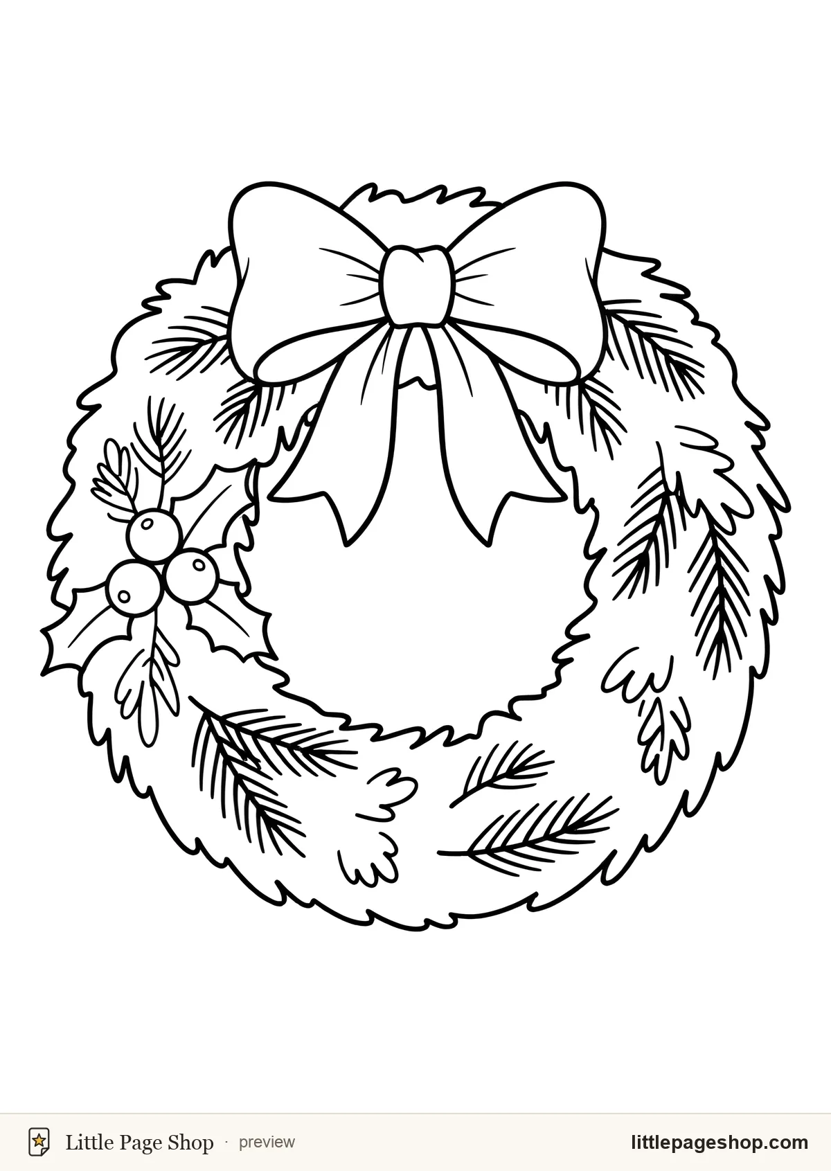 Mitten & Mug — coloring page 49: A very large wreath