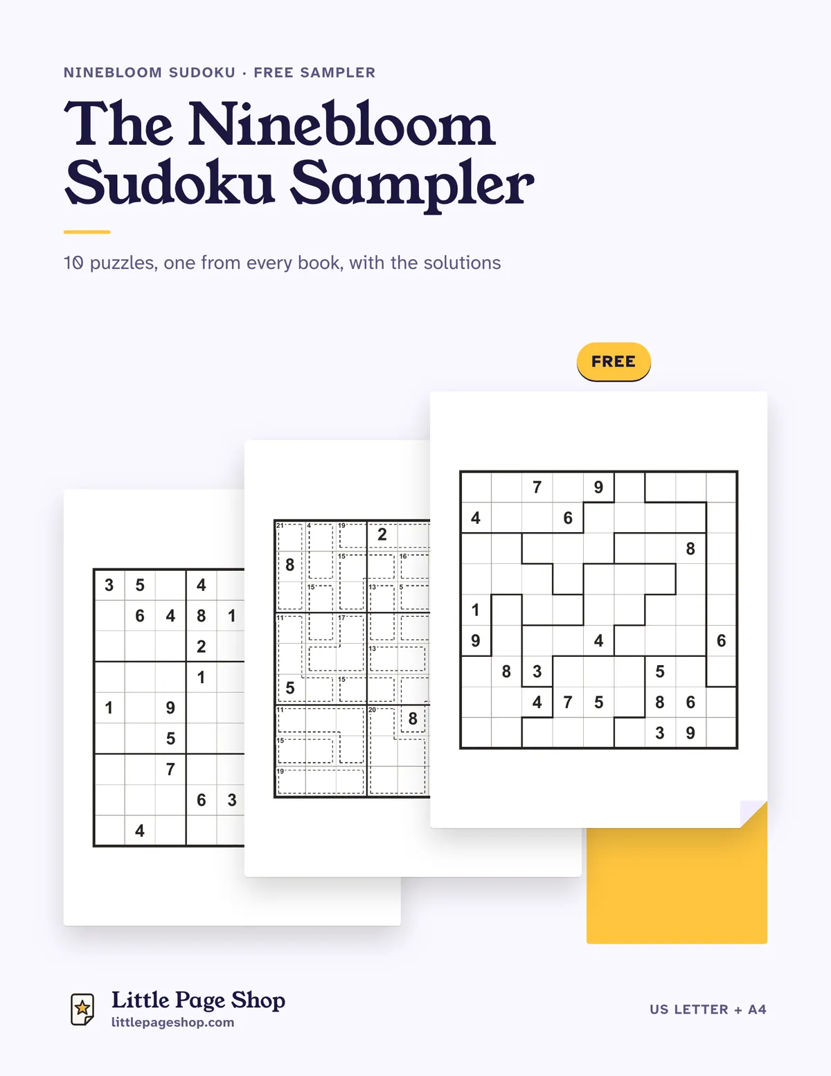 The Ninebloom Sudoku Sampler — ten free printable Sudoku puzzles