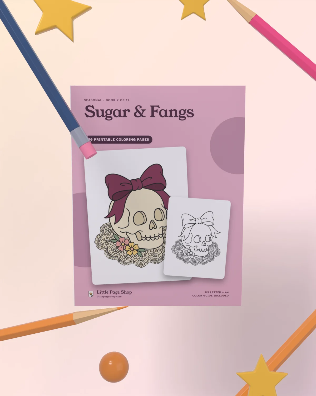 Sugar & Fangs — 3D view with colored pencils