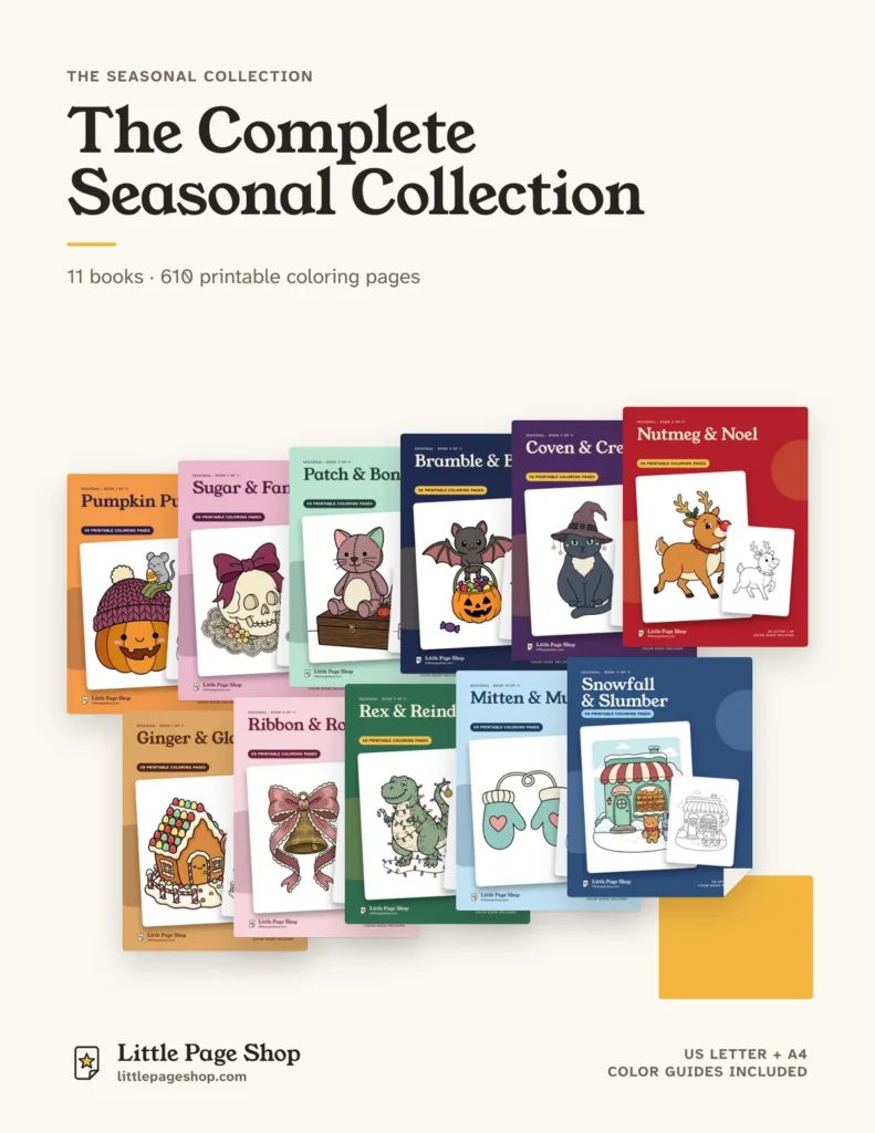 The Complete Seasonal Collection — printable coloring book bundle