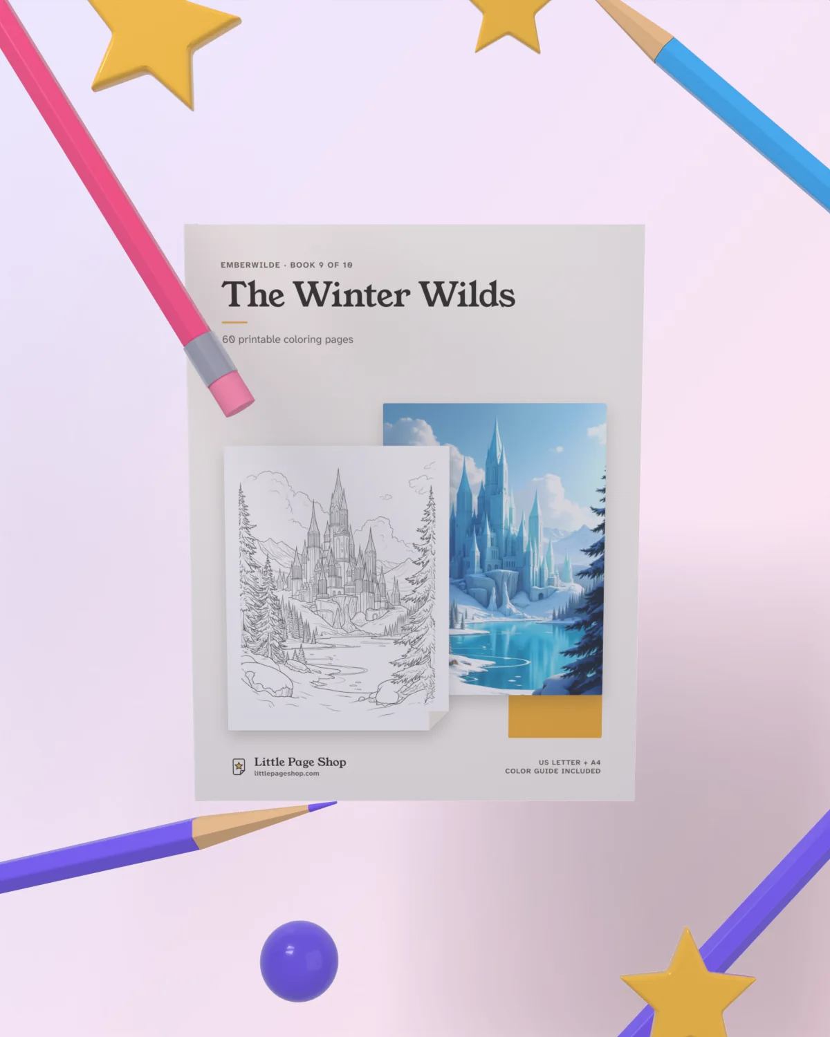The Winter Wilds — 3D view with colored pencils